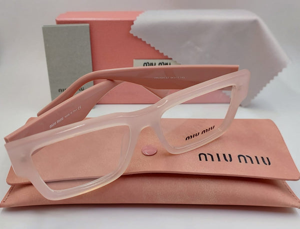 Oversized Pink Eyeglasses Feminine Style with Bold Logo Arms