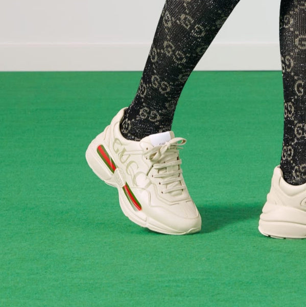 Premium Rhyton Leather Sneakers  For Women