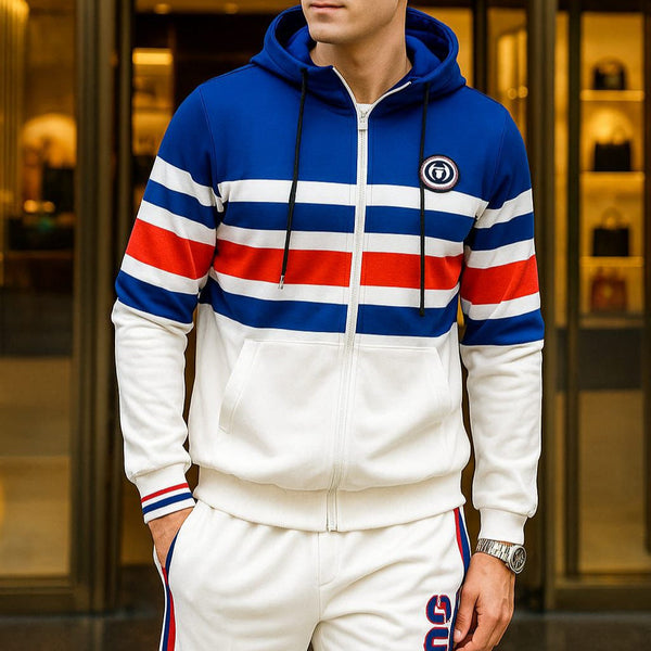 Luxury  Striped Tracksuit  Premium Designer Hoodie & Straight  Fit Lower
