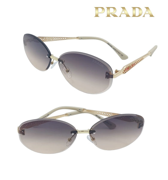 Luxury Rimless Oval Gradient Sunglasses For Women