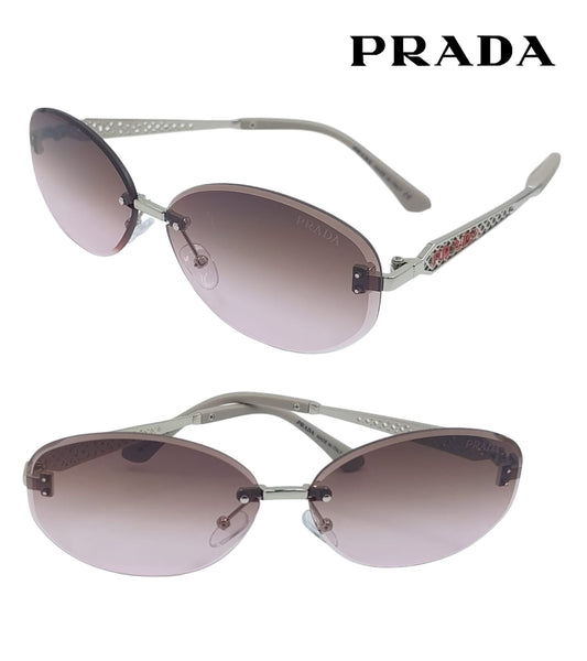 Luxury Rimless Oval Gradient Sunglasses For Women