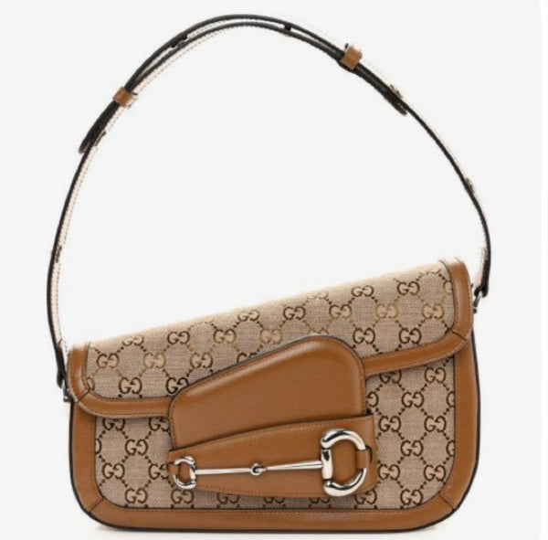 Luxury  Horsebit 1955 Shoulder Taupe Small Sleek and Trendy Shoulder Bag