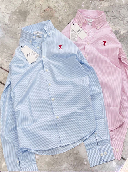 Premium Button-Down Collar Logo-Embroidered Striped Shirt