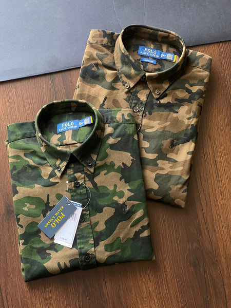 Premium Camouflage Button-Down Shirts  Military-Inspired Collection