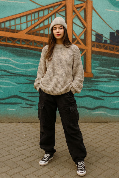 Imported Cozy  Textured Knit Sweater for Women