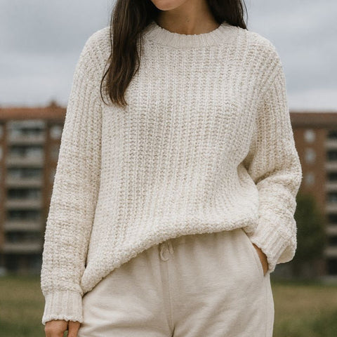 Imported Cozy  Textured Knit Sweater for Women