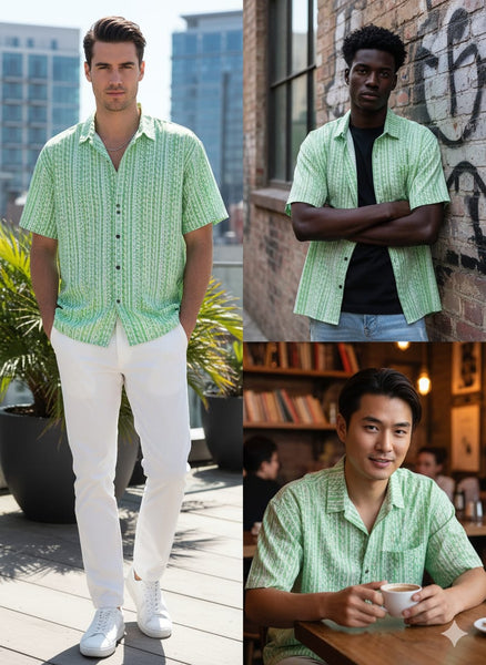 Men’s Casual Printed Short-Sleeve Shirt  Summer Comfort Collection