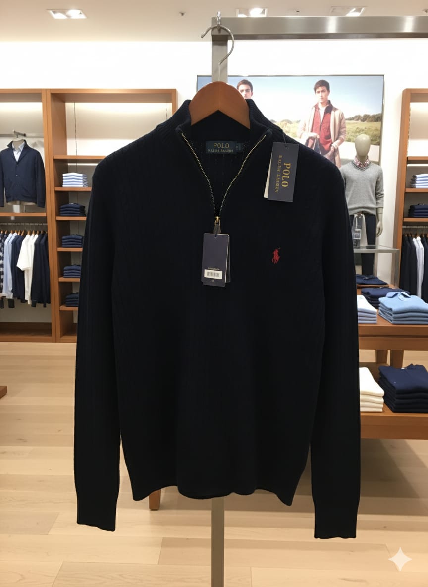 Luxury Knitted  Half-Zip Pullover