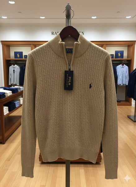 Luxury Knitted  Half-Zip Pullover