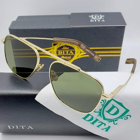 Gold Aviator Sunglasses Luxury with Timeless Green Lenses