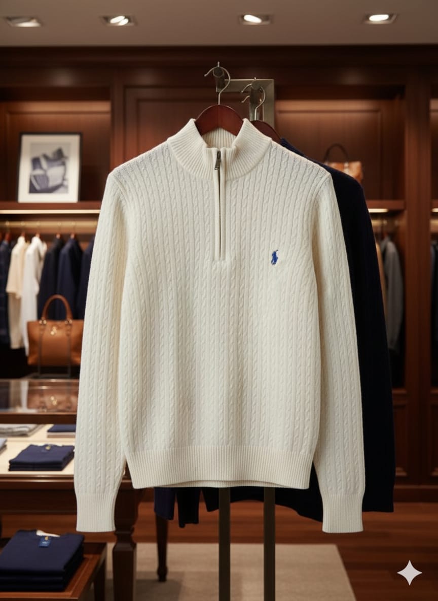 Luxury Cable-Knit Quarter-Zip Jumper