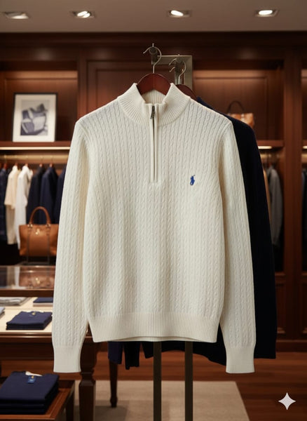 Luxury Cable-Knit Quarter-Zip Jumper