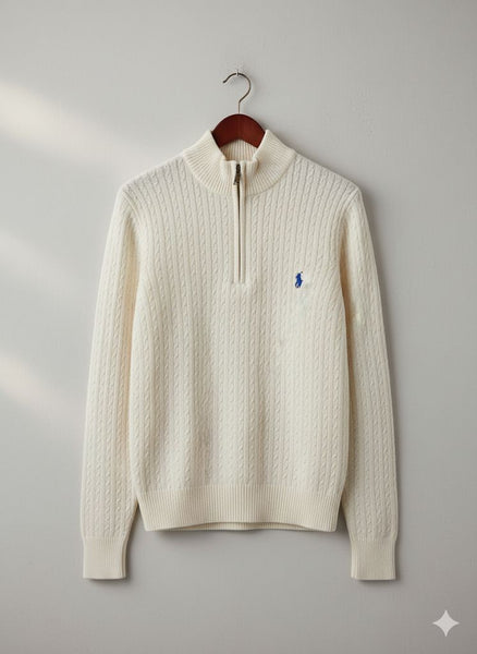 Luxury Cable-Knit Quarter-Zip Jumper