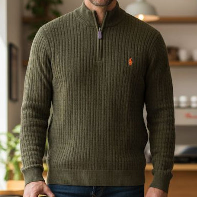 Cable-Knit Quarter-Zip Jumper