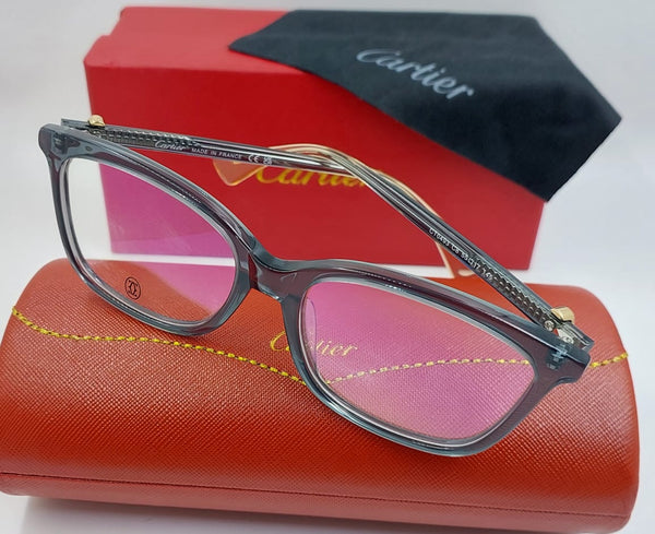 Luxury Full-Rim Eyeglass Frame with Gold Detailing & Signature Case