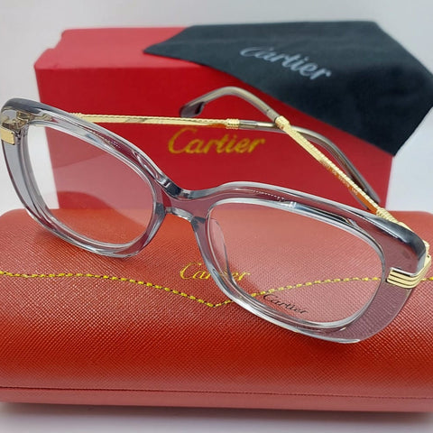 Luxury Full-Rim Eyeglass Frame with Gold Detailing & Signature Case