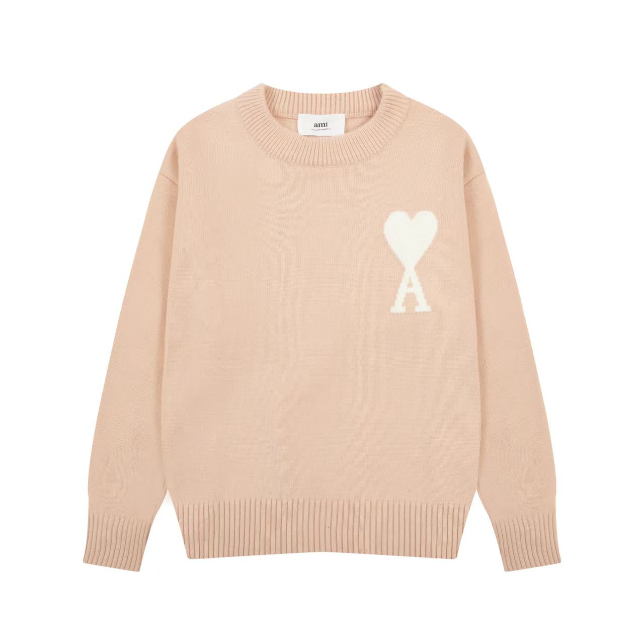 Luxury Crewneck Sweater with Heart Logo  Bold Contemporary Style