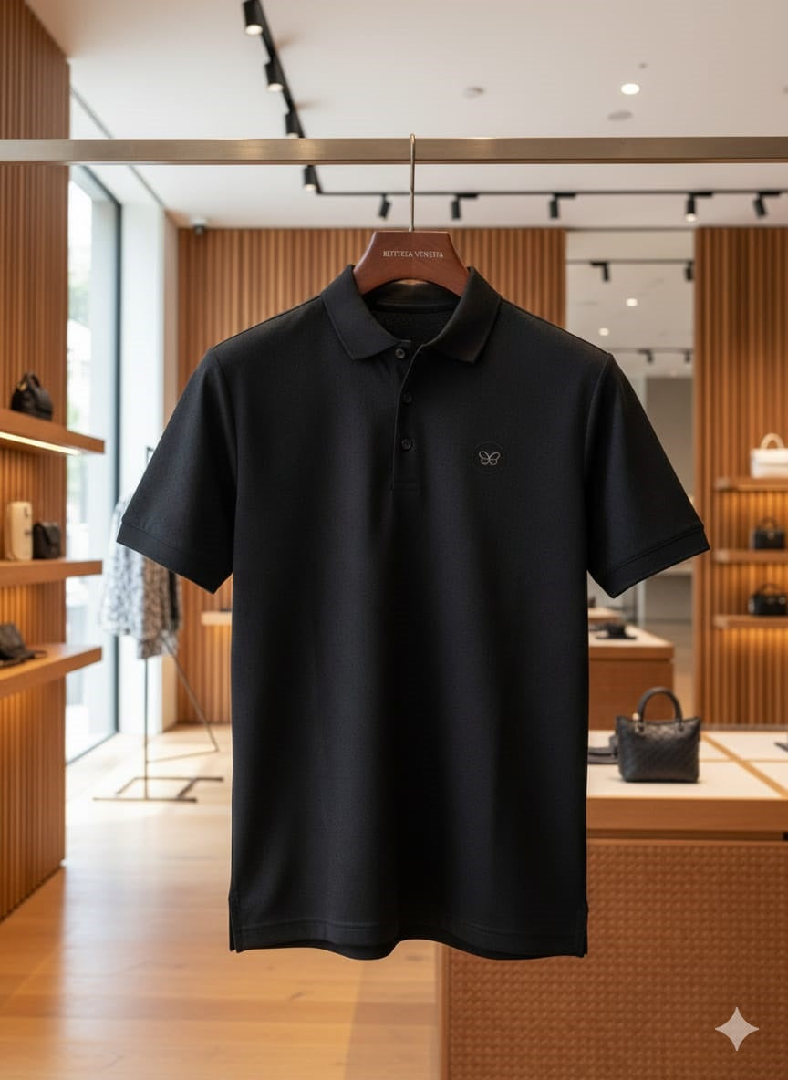 Premium  Black Polo T-shirt For Men