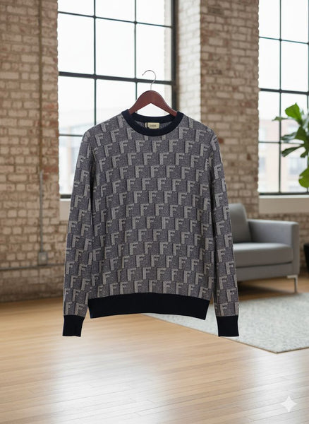 Luxury Elegant Monogram Knit Pullover for Men