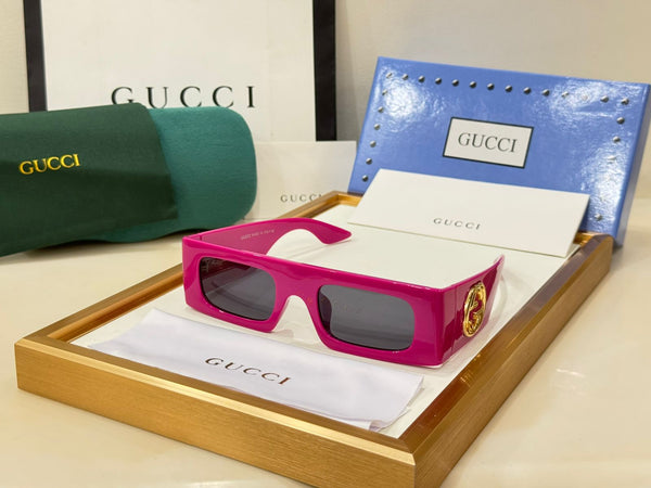 Premium GG Oversized Black Rectangular Sunglasses
