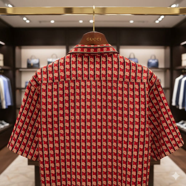 Luxury  GG Print  Camp Collar Shirt