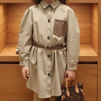 Elegant  Shirt Dress for Girls with Designer Contrast Pocket