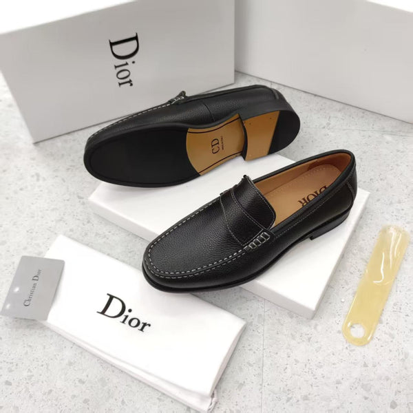 Luxury Leather Classic Black Slip-On  Loafers