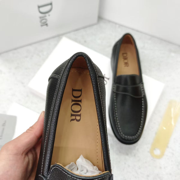 Luxury Leather Classic Black Slip-On  Loafers