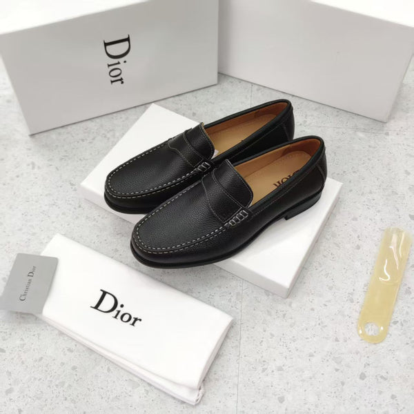 Luxury Leather Classic Black Slip-On  Loafers
