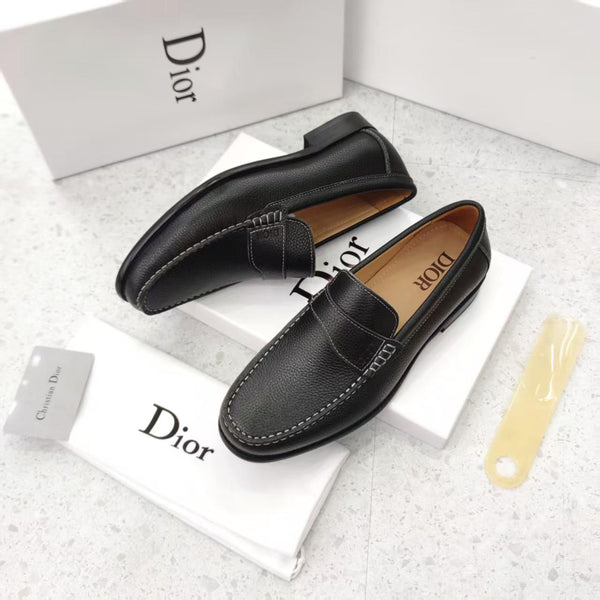 Luxury Leather Classic Black Slip-On  Loafers
