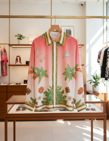 Premium Tropical Elegance Shirt – Coral Paradise Edition