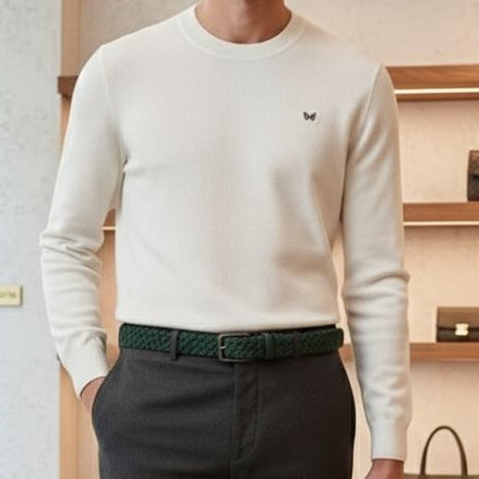 Branded  Veneta Ivory Classic Crewneck Sweater