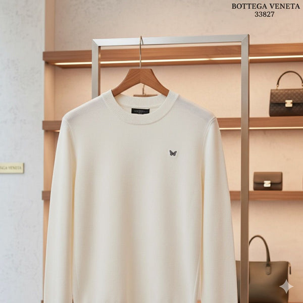 Branded  Veneta Ivory Classic Crewneck Sweater