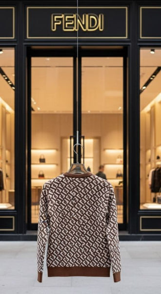 Luxury Street Style Monogram Sweater with Smart Casual Charm