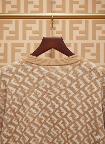 Premium Style Monogram Sweater with Smart Casual Charm