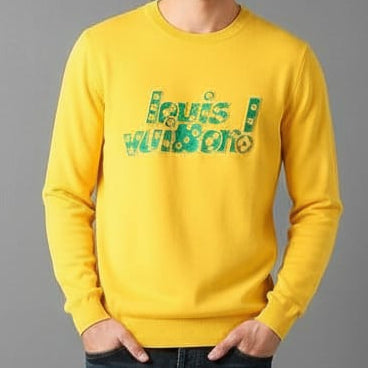 Premium  Yellow Graphic Sweatshirt for Men