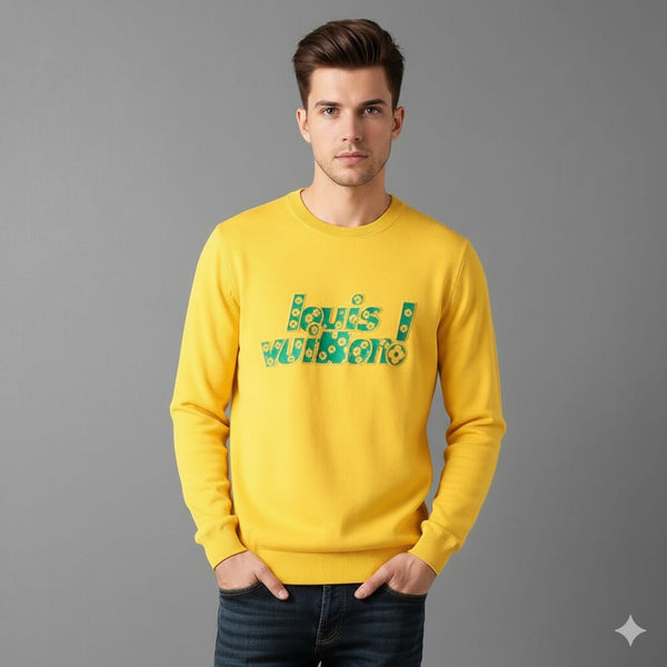 Premium  Yellow Graphic Sweatshirt for Men