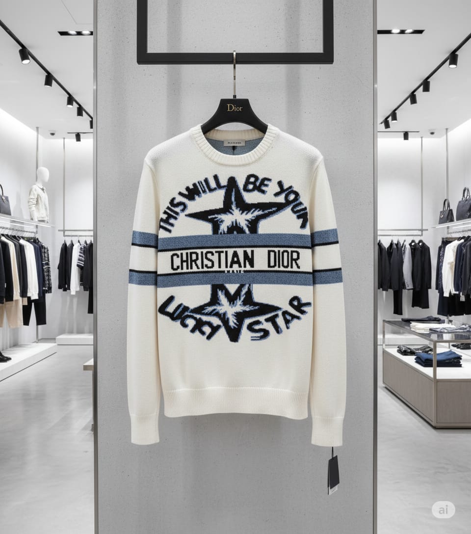 Elegant and Stylish Lucky Star” Wool Sweater Elegant Luxury Knitwear