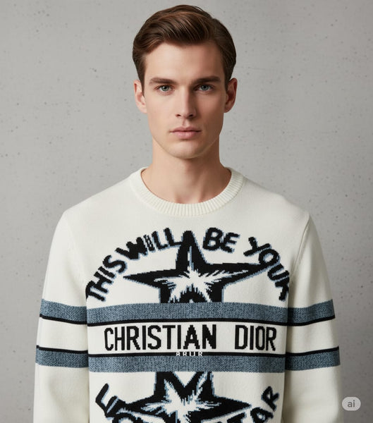 Elegant and Stylish Lucky Star” Wool Sweater Elegant Luxury Knitwear