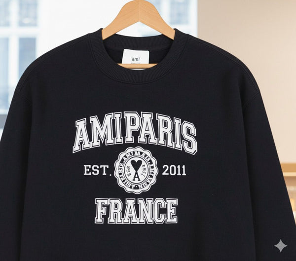 Premium  Paris College Sweatshirt Black
