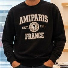 Premium  Paris College Sweatshirt Black