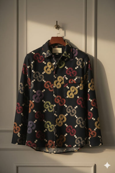 Branded  Monogram Print Luxury  Shacket