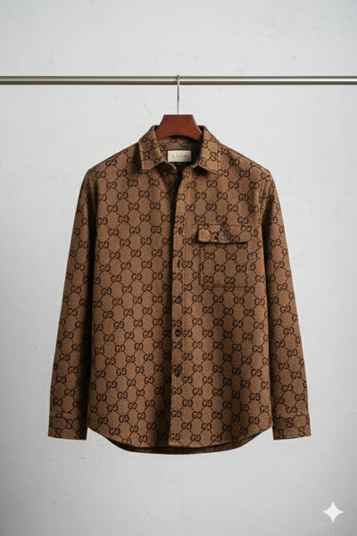 Branded  Monogram Print Luxury  Shacket