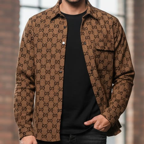 Branded  Monogram Print Luxury  Shacket