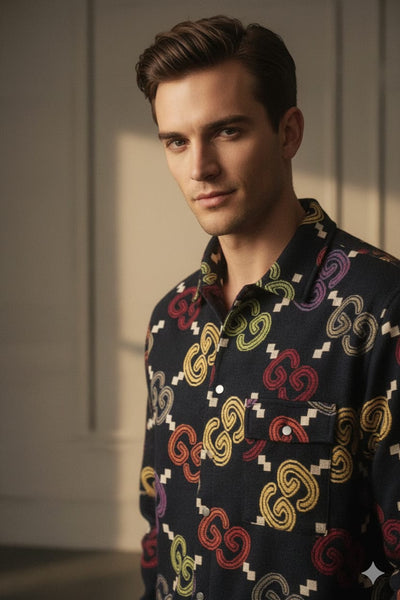 Branded  Monogram Print Luxury  Shacket