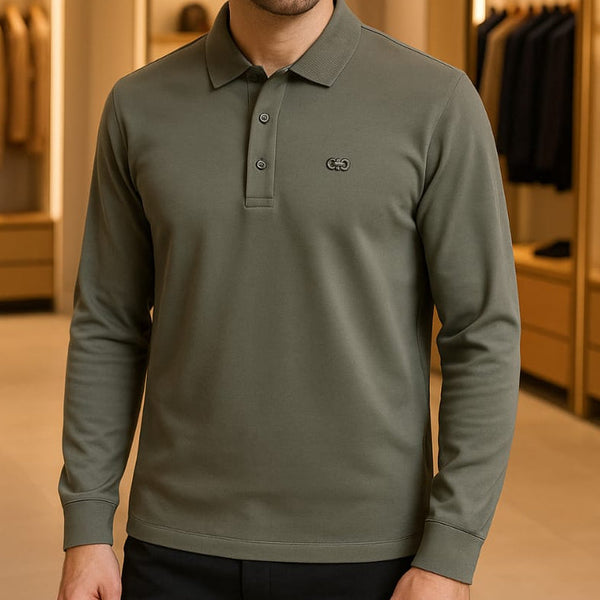 Branded  Polo Collar Full Sleeve T-shirt