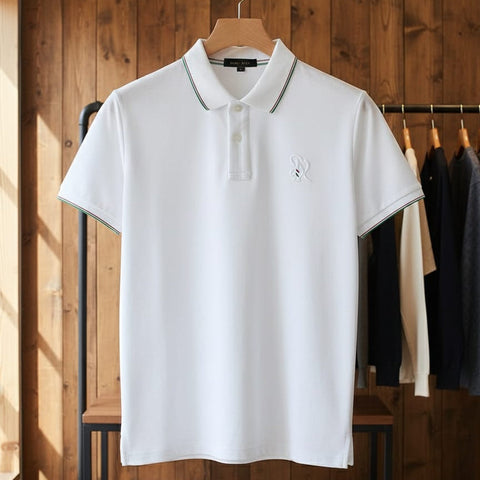 Luxury Solid T-shirt With Embossed Brand Logo