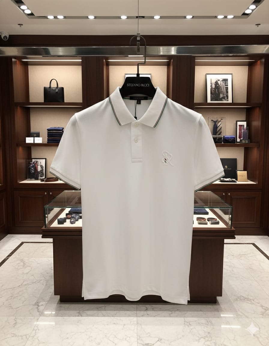 Luxury Solid T-shirt With Embossed Brand Logo