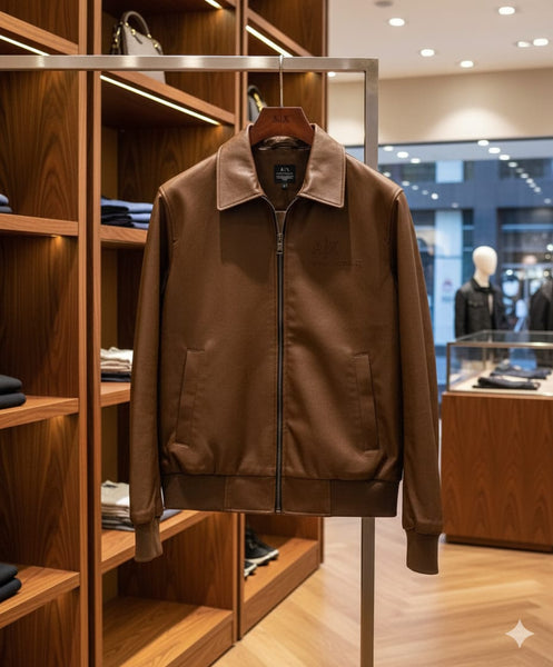 Elegant  Premium Zip-Up Leather Jacket