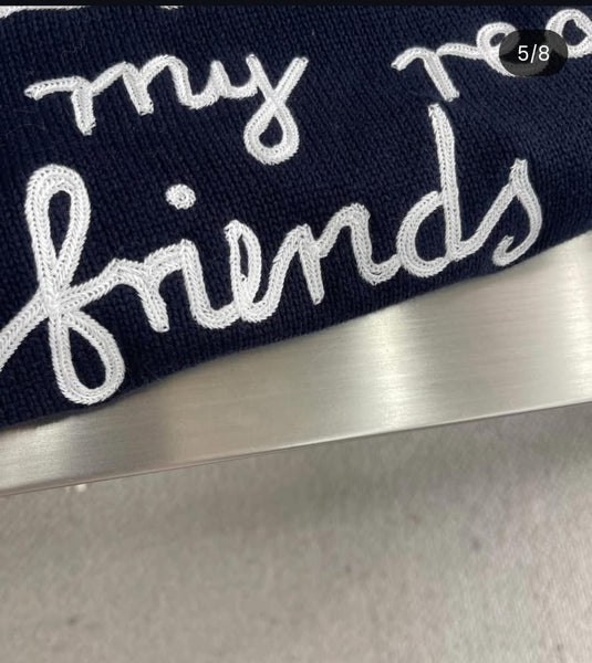 Branded  Navy Blue Knit Sweater  Effortless Luxury Statement